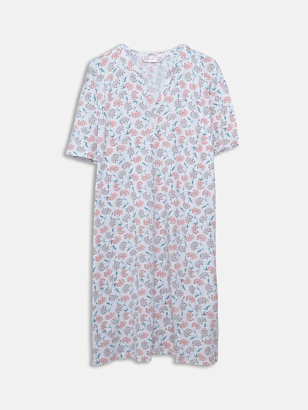 Crew Neck Floral Short Sleeve Women's Nightdress -S52492Z8-LU7