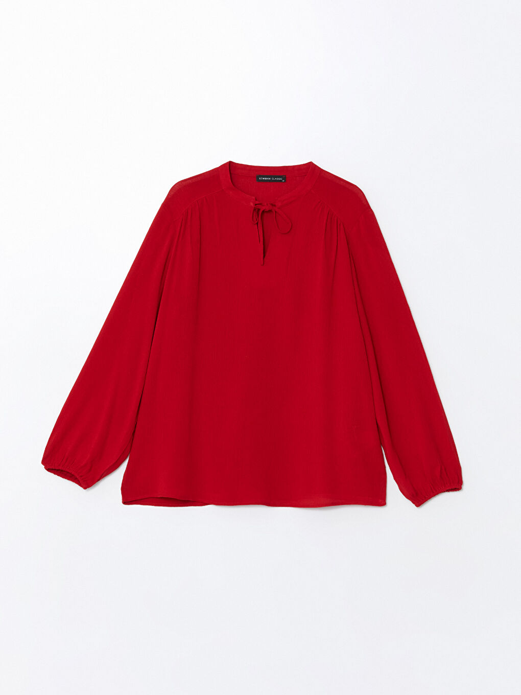 Ženska bluza sa kragnom na vezivanje -S52493Z8-HJY