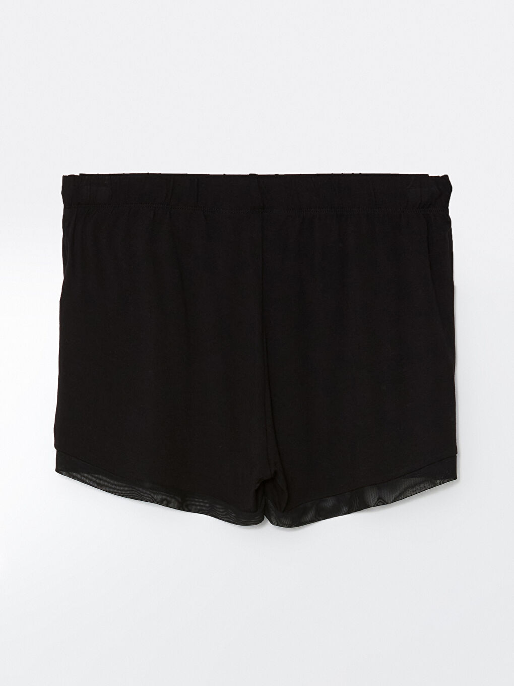 Siyah Beli Lastikli Kadın Şort Pijama Altı