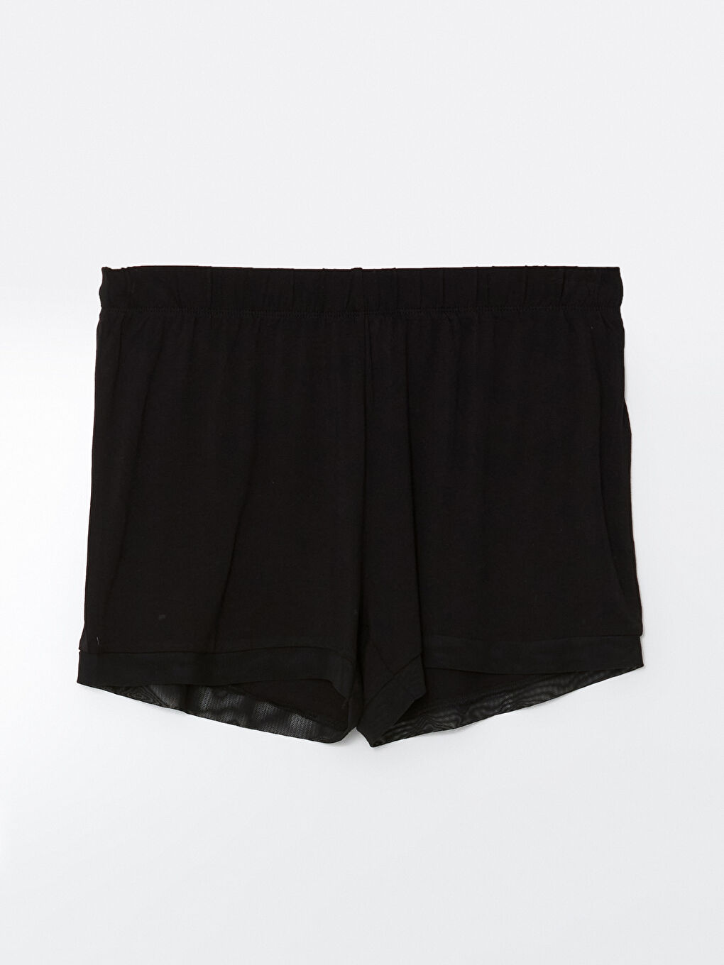 Siyah Beli Lastikli Kadın Şort Pijama Altı-1