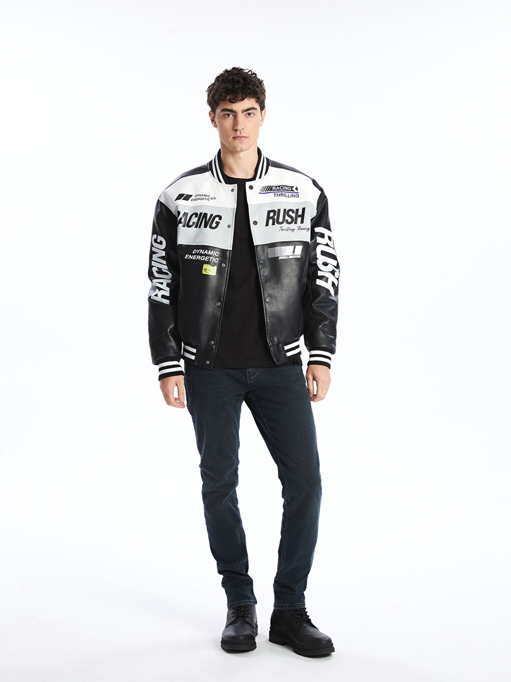 Loose Fit College Collar Logo Men's Coat -S52513Z8-CVL