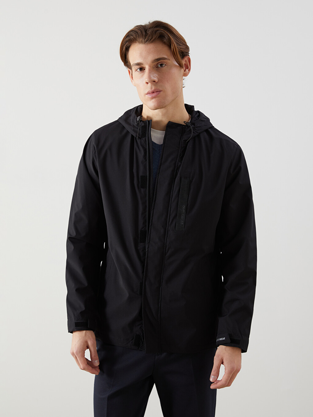 Regular Fit Hooded Men's Thin Coat