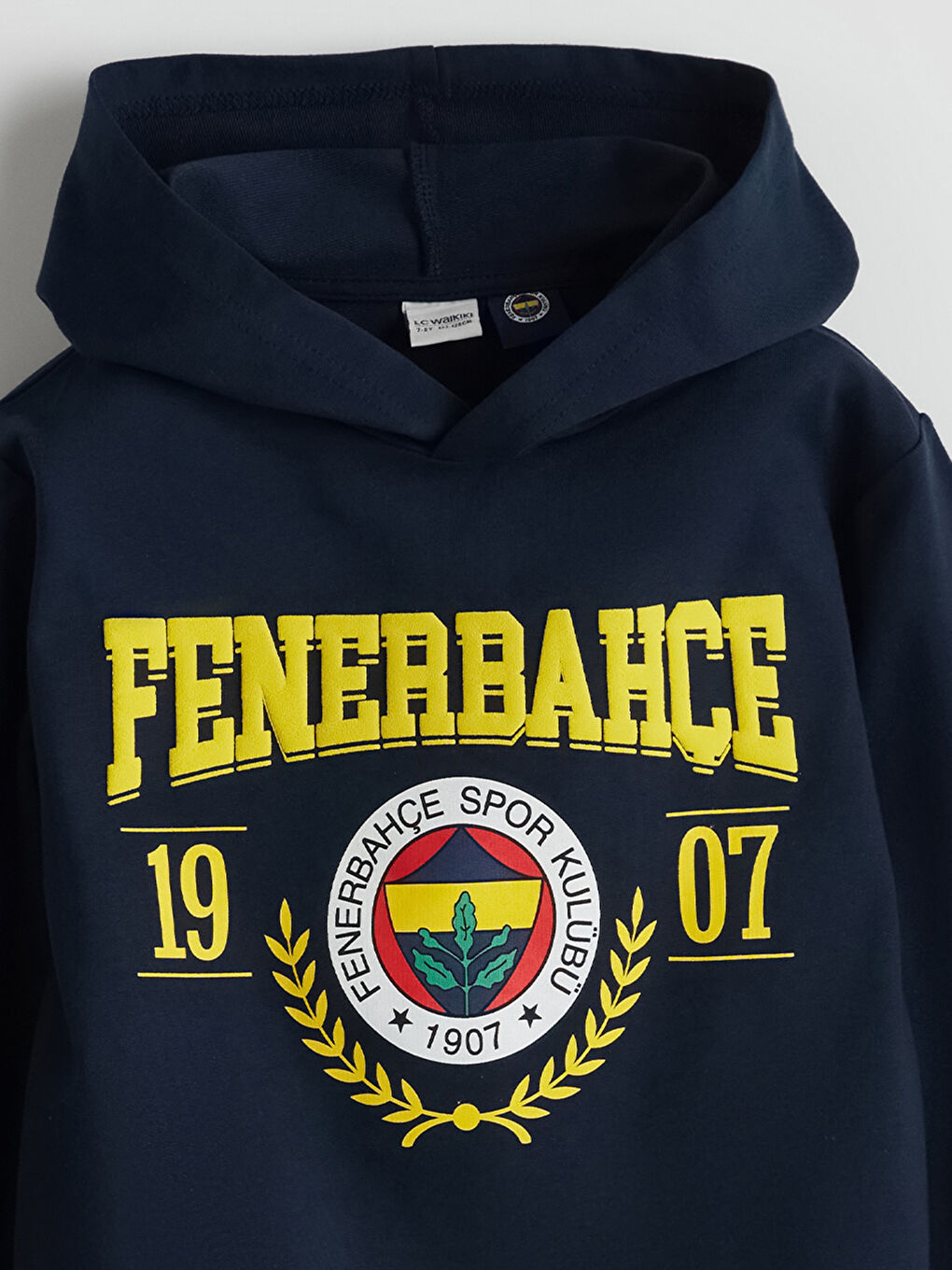 Lacivert Kapüşonlu Fenerbahçe Baskılı Erkek Çocuk Sweatshirt-1