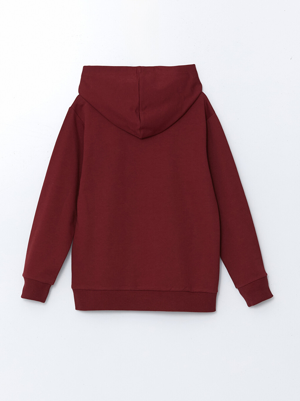 Bordo Kapüşonlu Barcelona Baskılı Erkek Çocuk Sweatshirt-1