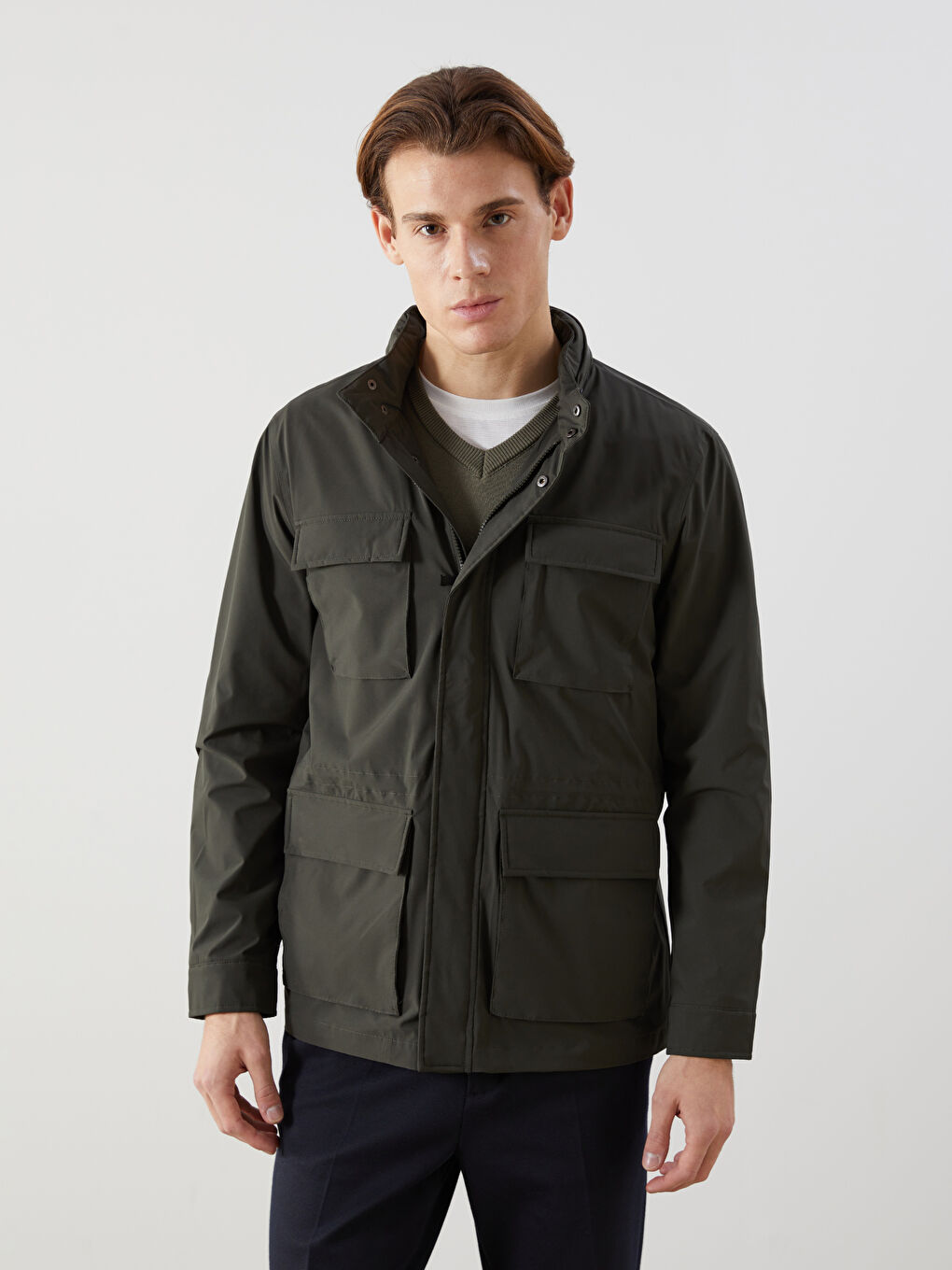 Standard Fit Hooded Men's Coat -S52544Z8-V9A