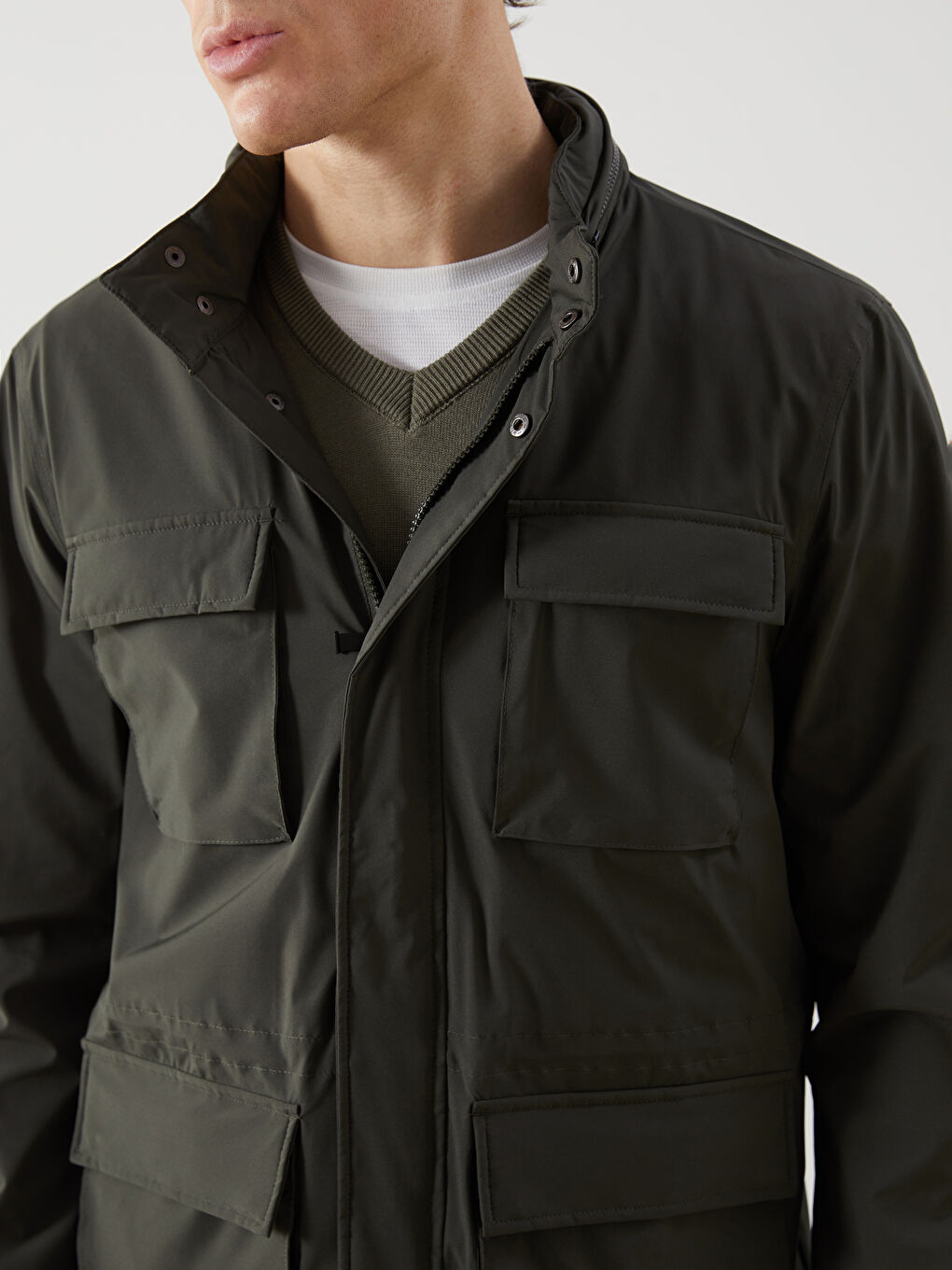 Standard Fit Hooded Men's Coat -S52544Z8-V9A