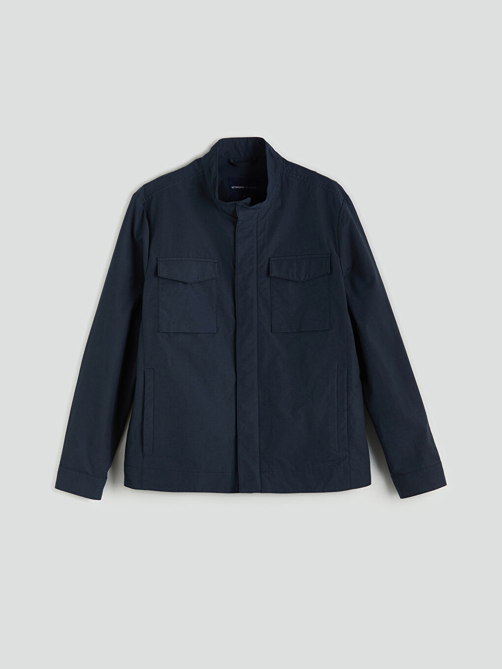 Lacivert Standart Kalıp Dik Yaka Erkek Mont-5