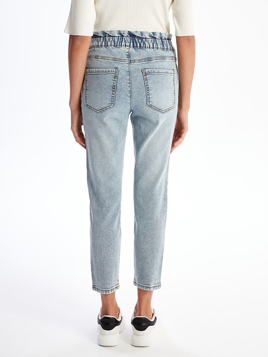 Elastic Waist Paperbag Women's Jeans -S52567Z8-311