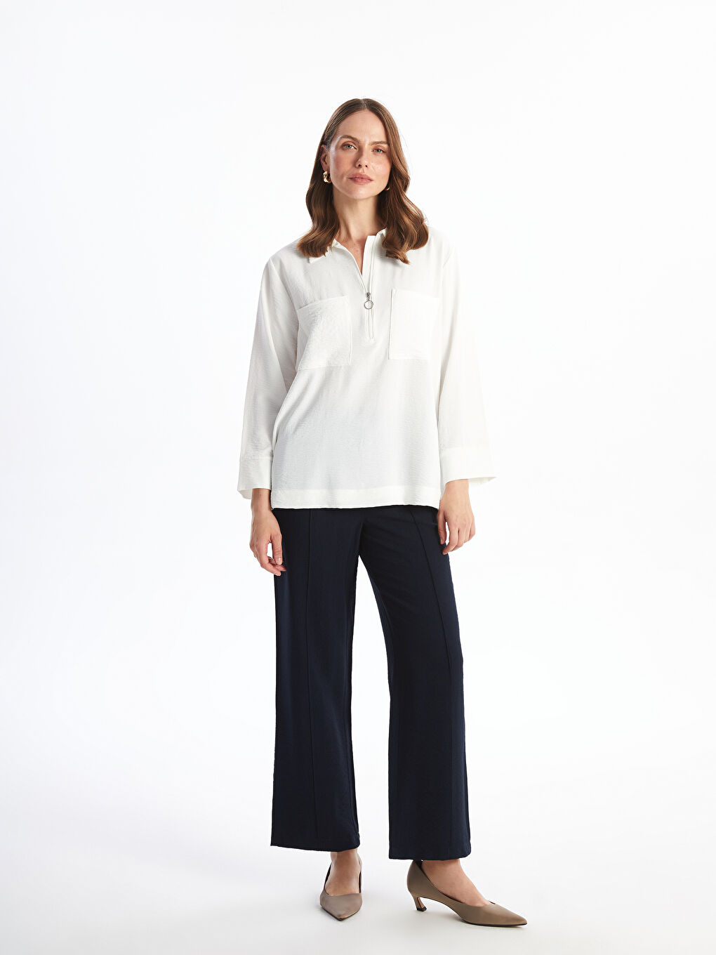 Pantalone za žene sa lastišem u struku -S52572Z8-E1J