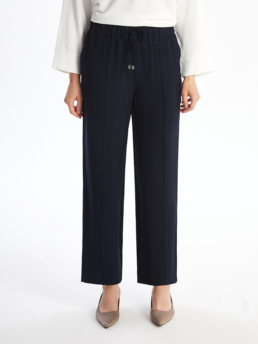 Pantalone za žene sa lastišem u struku -S52572Z8-E1J