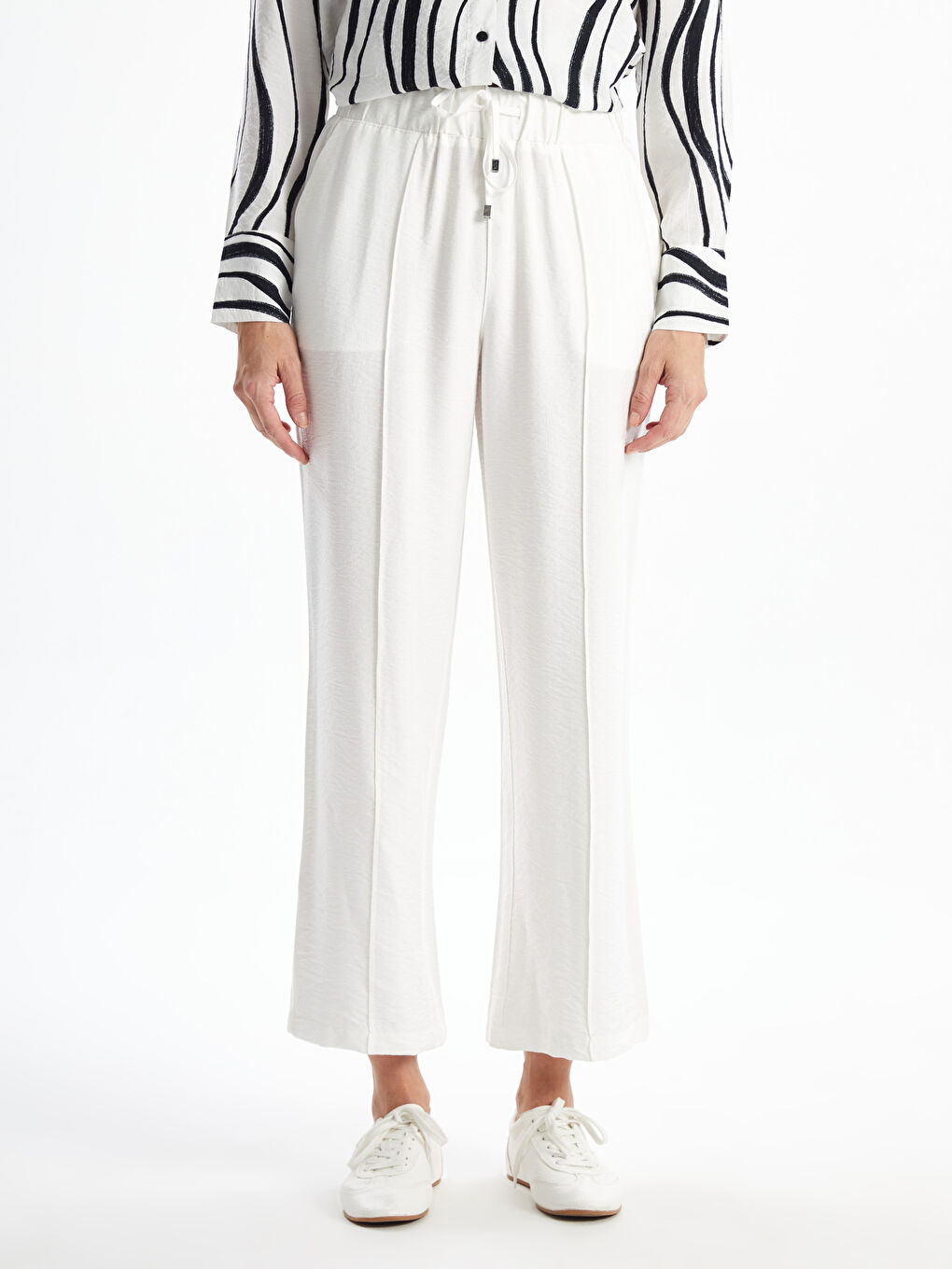 Pantalone za žene sa lastišem u struku -S52572Z8-FDU