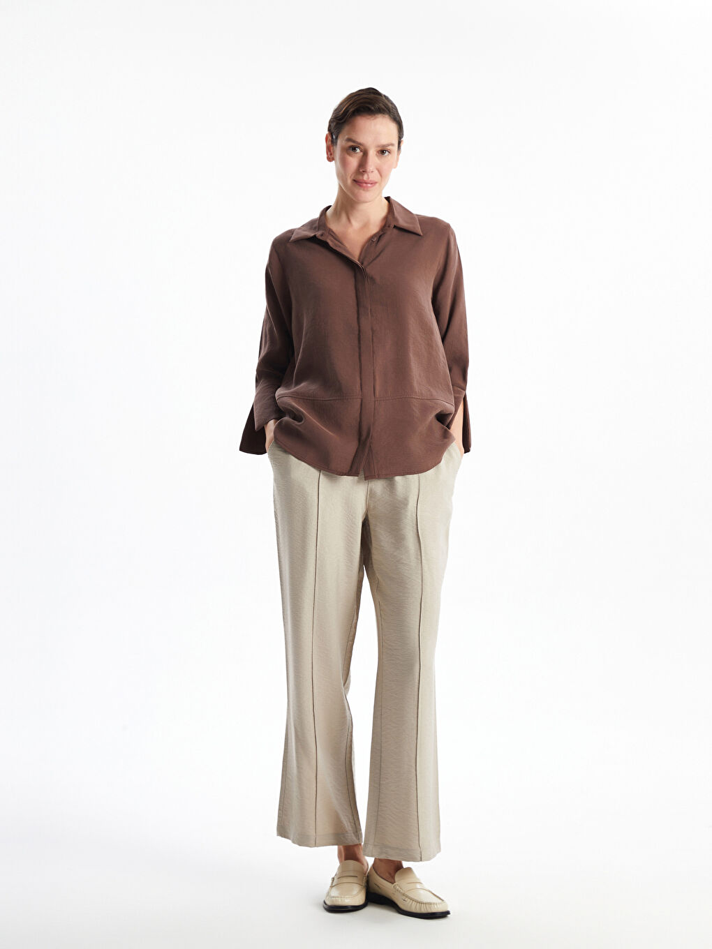 Pantalone za žene sa lastišem u struku -S52572Z8-GD0