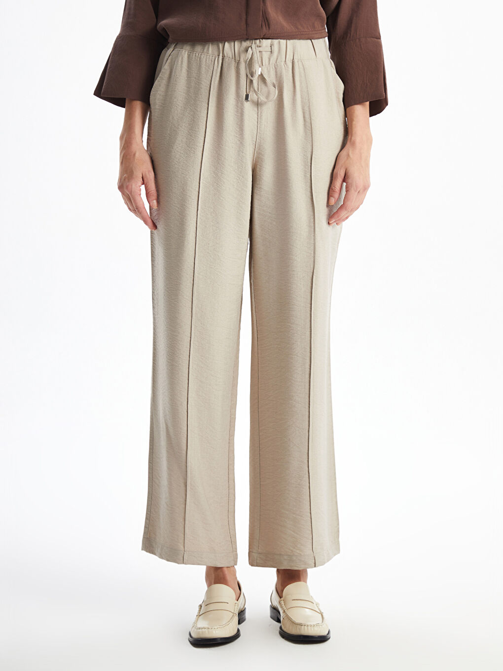Pantalone za žene sa lastišem u struku -S52572Z8-GD0