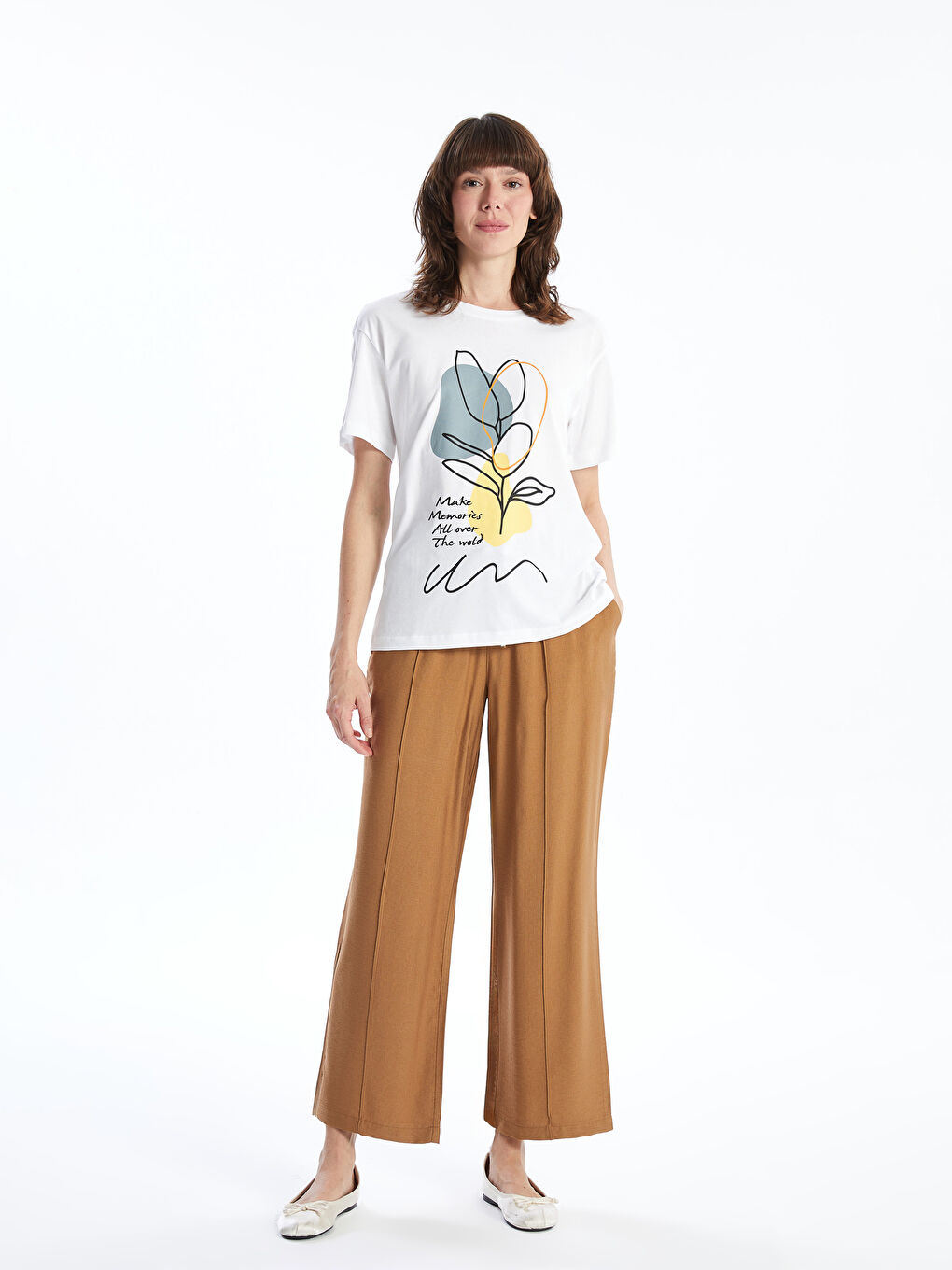 Pantalone za žene sa lastišem u struku -S52572Z8-GXT