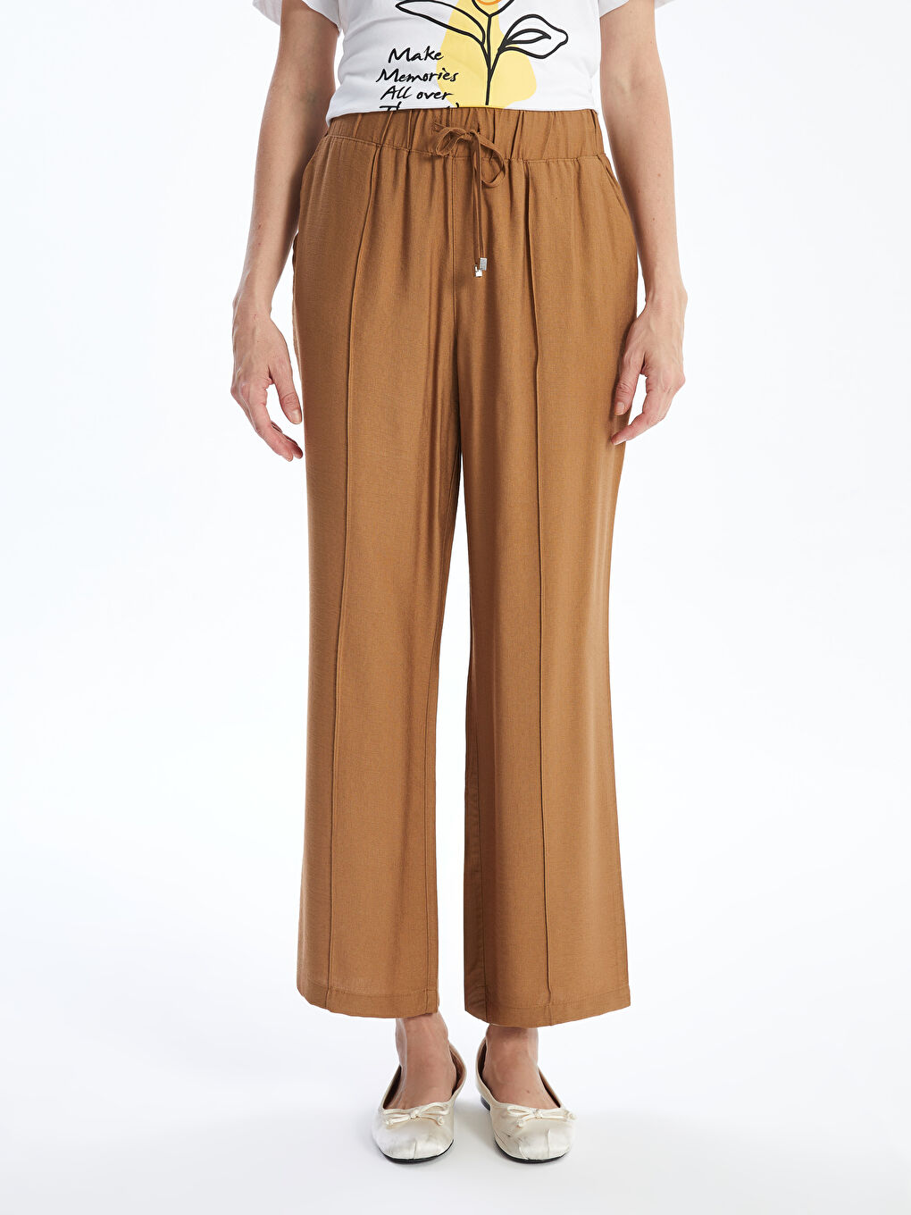 Pantalone za žene sa lastišem u struku -S52572Z8-GXT