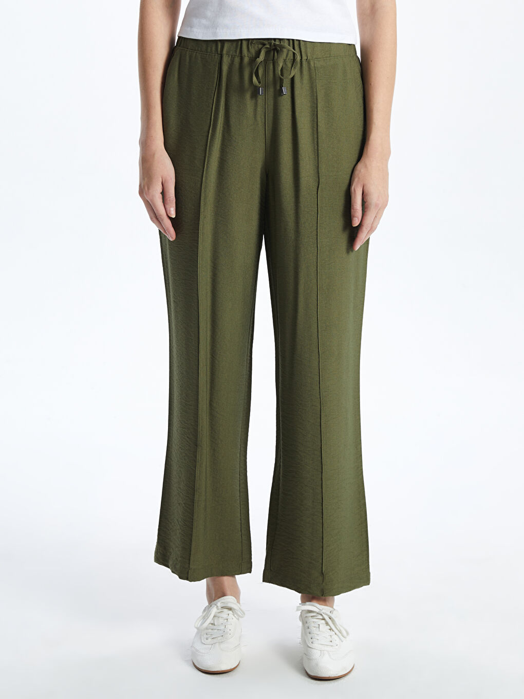 Pantalone za žene sa lastišem u struku -S52572Z8-HDQ
