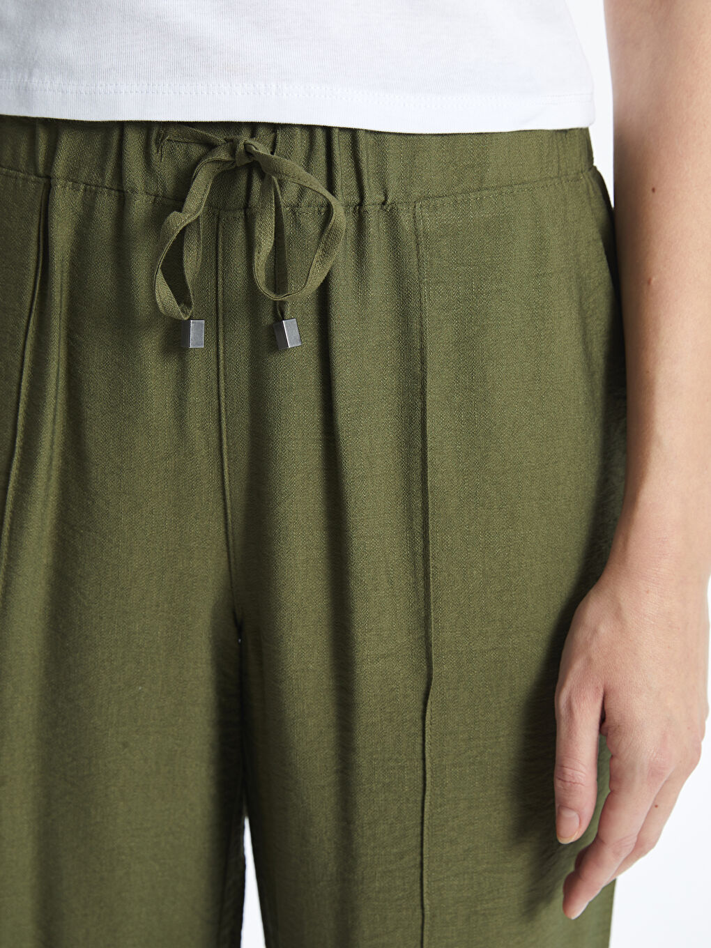 Pantalone za žene sa lastišem u struku -S52572Z8-HDQ