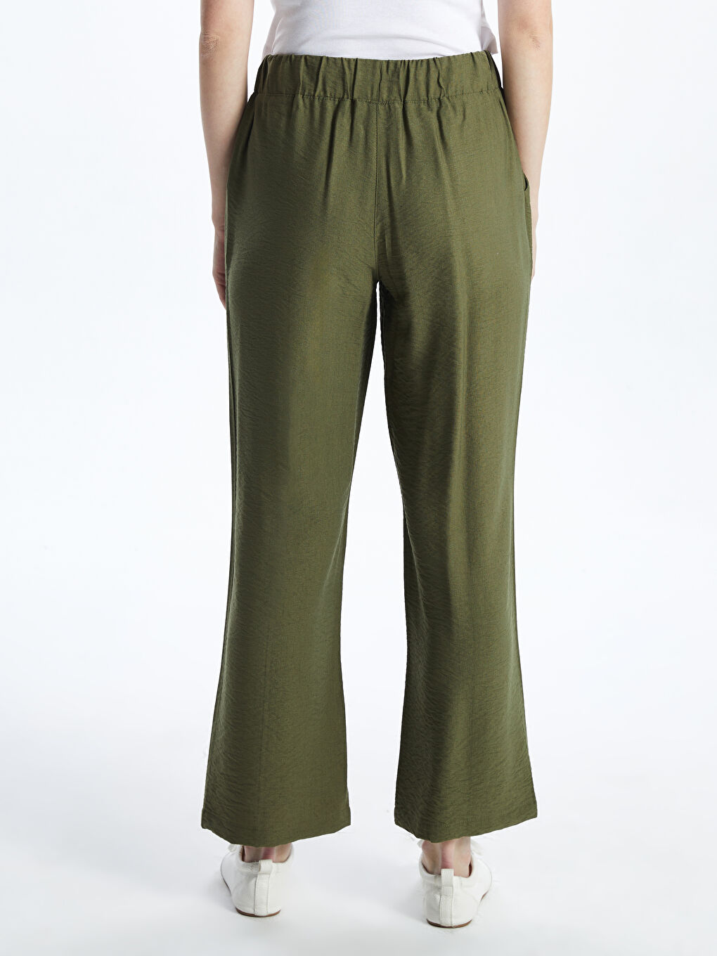Pantalone za žene sa lastišem u struku -S52572Z8-HDQ
