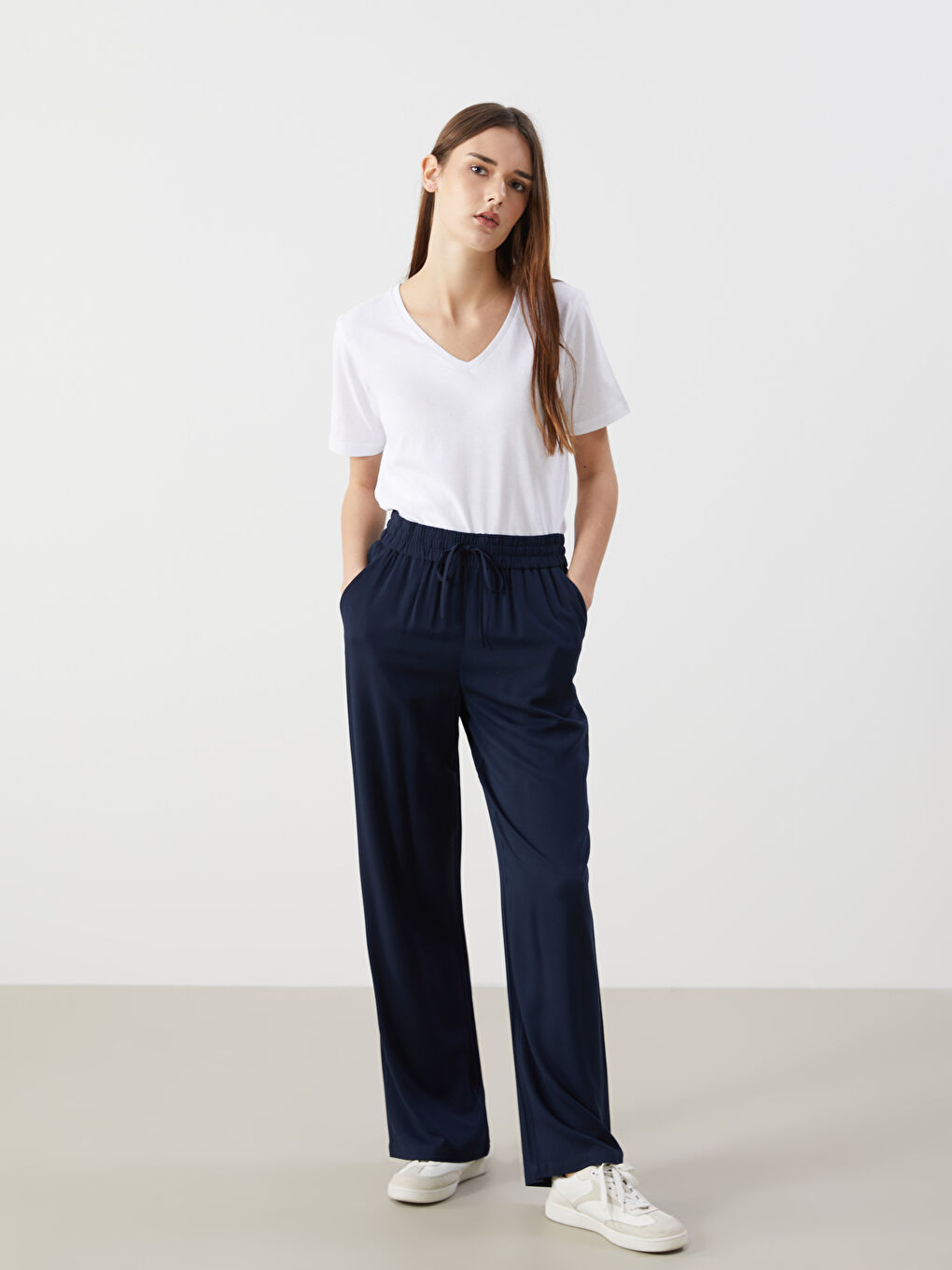 Elasticated Waist Women's Trousers -S52573Z8-E1J