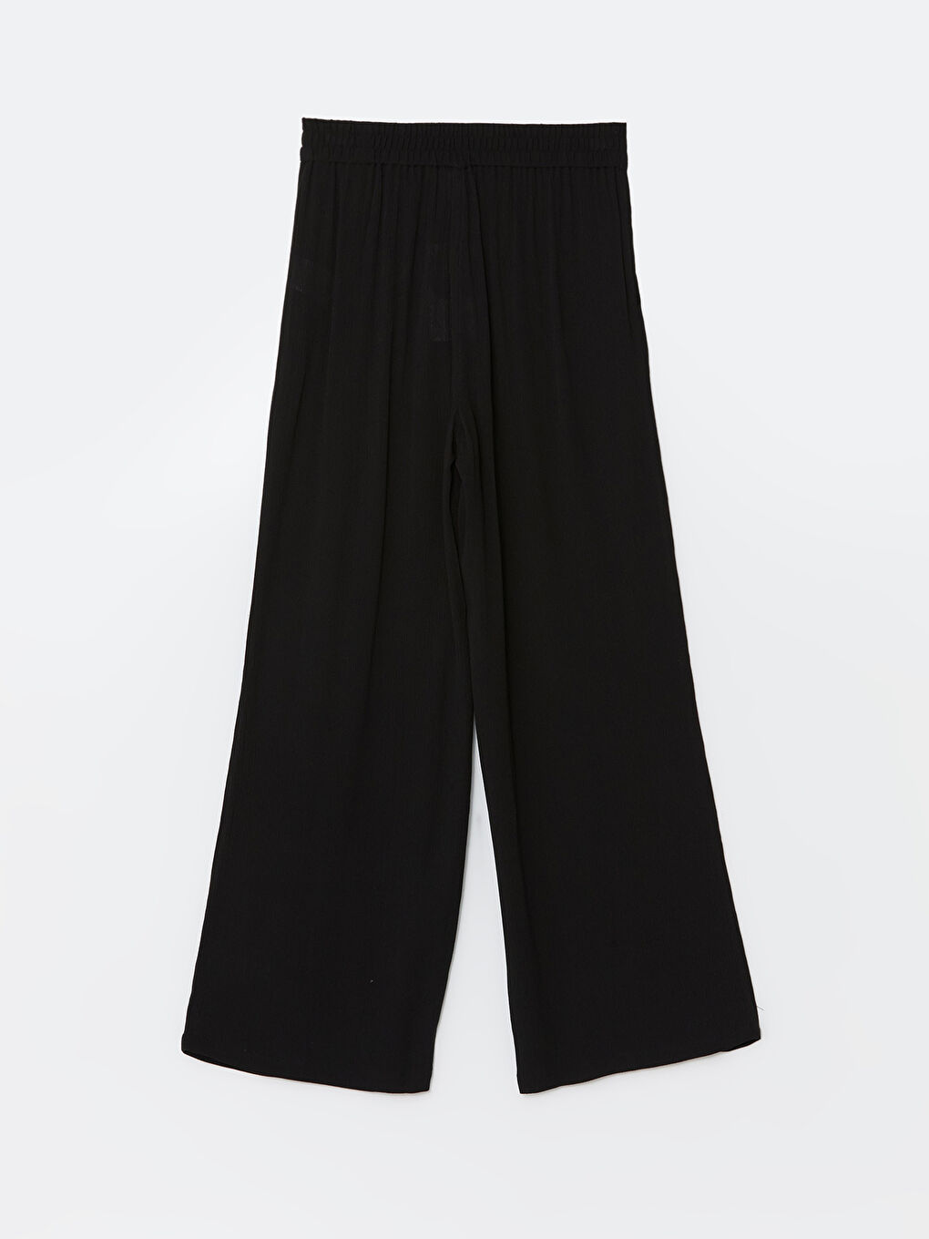 Elasticated Waist Textured Wide Leg Women's Trousers -S52575Z8-CVL