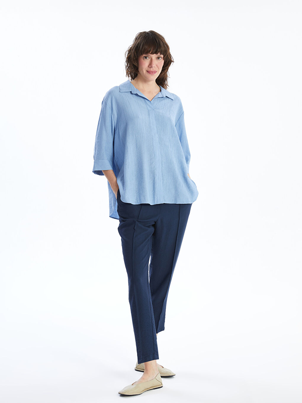 Pantalone za žene sa lastišem u struku -S52578Z8-YGH
