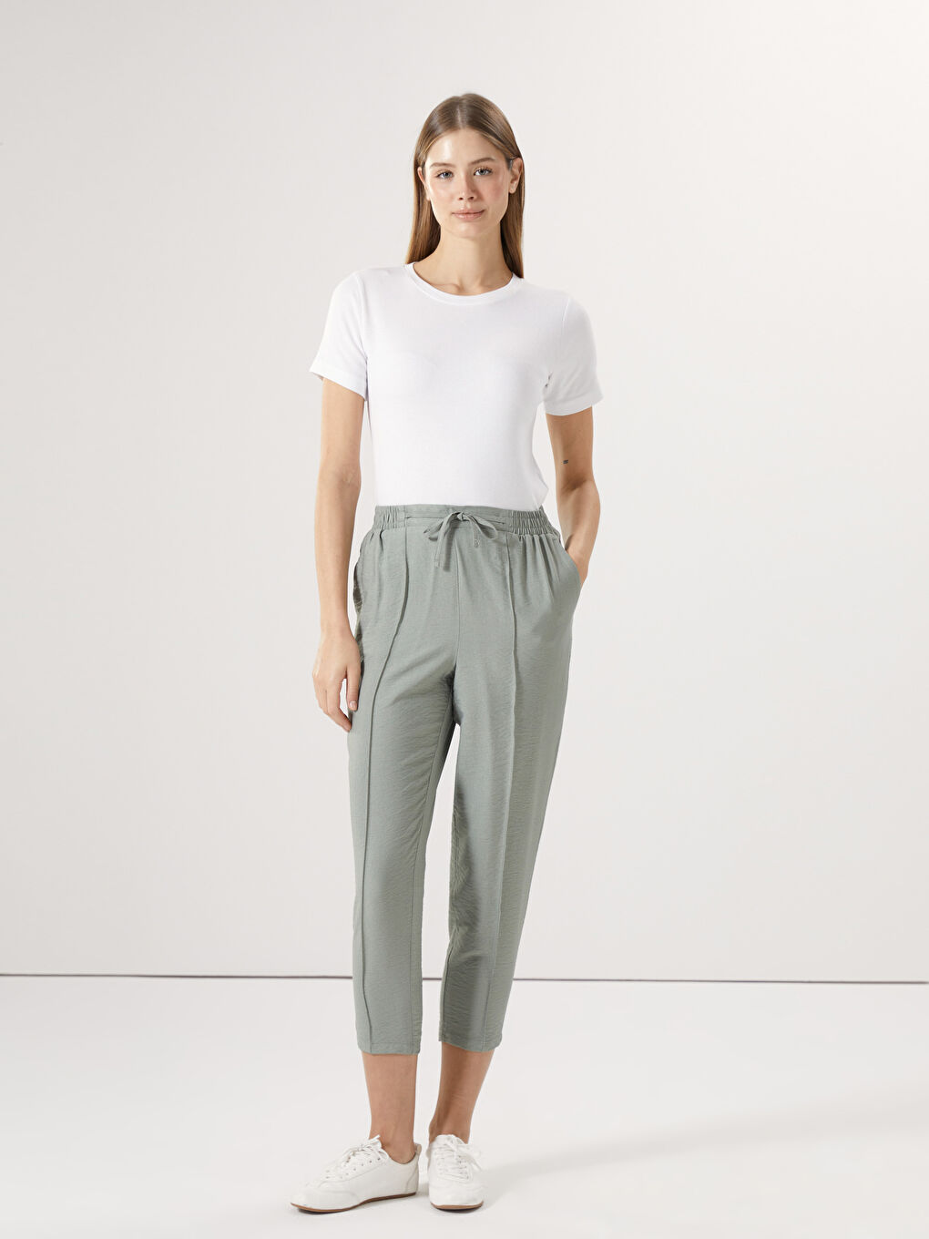 Pantalone za žene sa lastišem u struku -S52578Z8-RR0