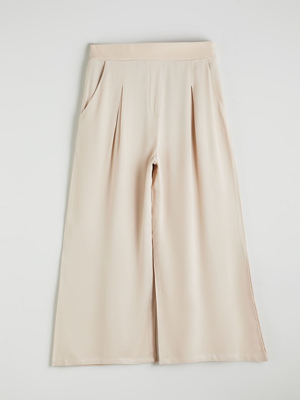 Women's Elastic Waist Linen Blend Trousers -S52596Z8-CTL