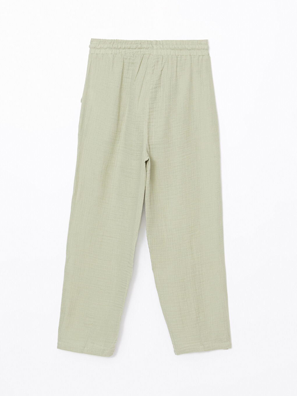 Elastic Waist Straight Muslin Women's Trousers -S52601Z8-VKZ