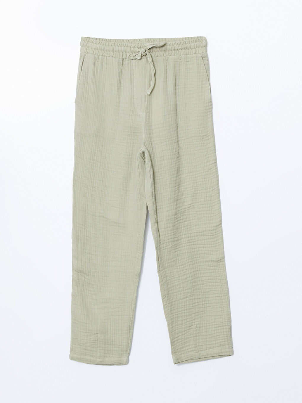 Elasticated Waist Plain Muslin Women's Trousers -S52601Z8-VKZ