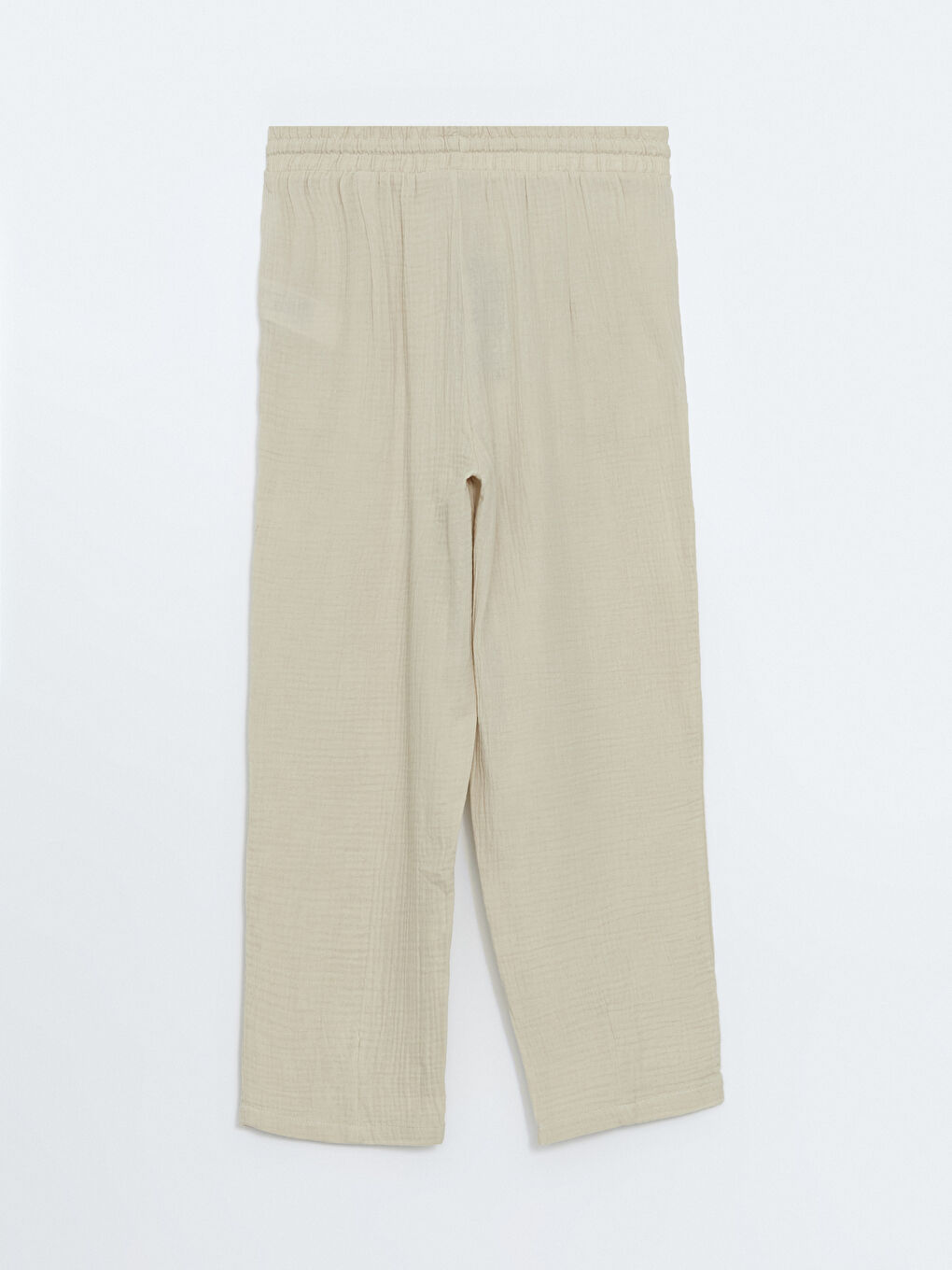 Elasticated Waist Plain Muslin Women's Trousers-9