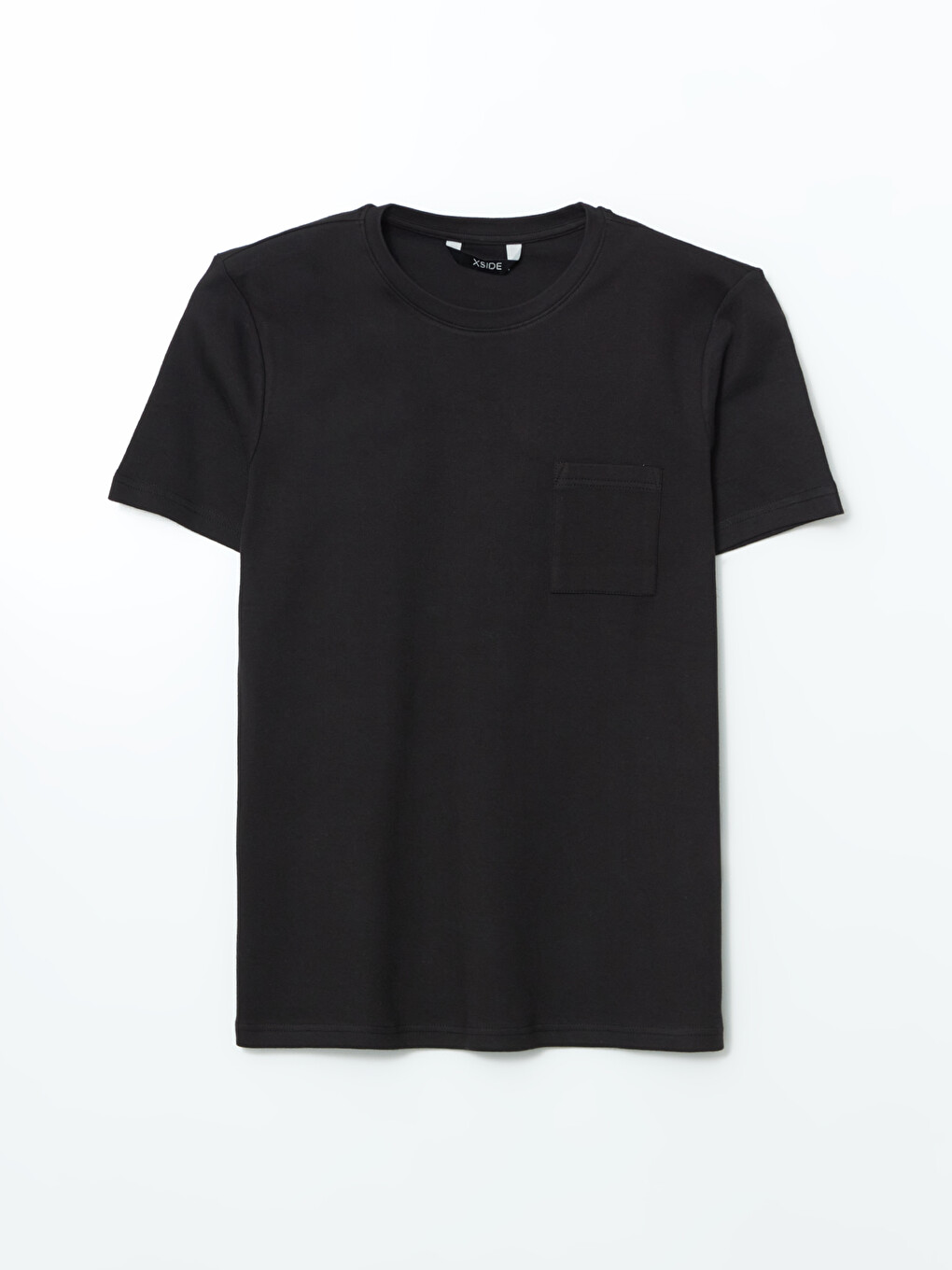 T-shirt E Thjeshtë Me Xhep, Jakë E Rrumbullakët Për Burra-4