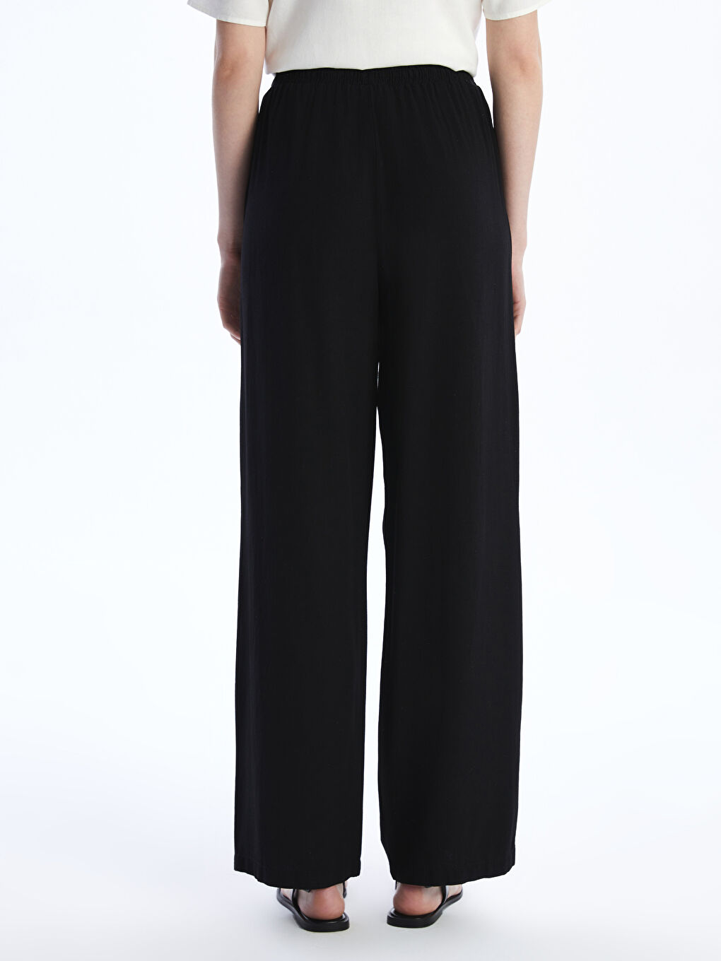 Elasticated Waist Linen Women's Trousers-3