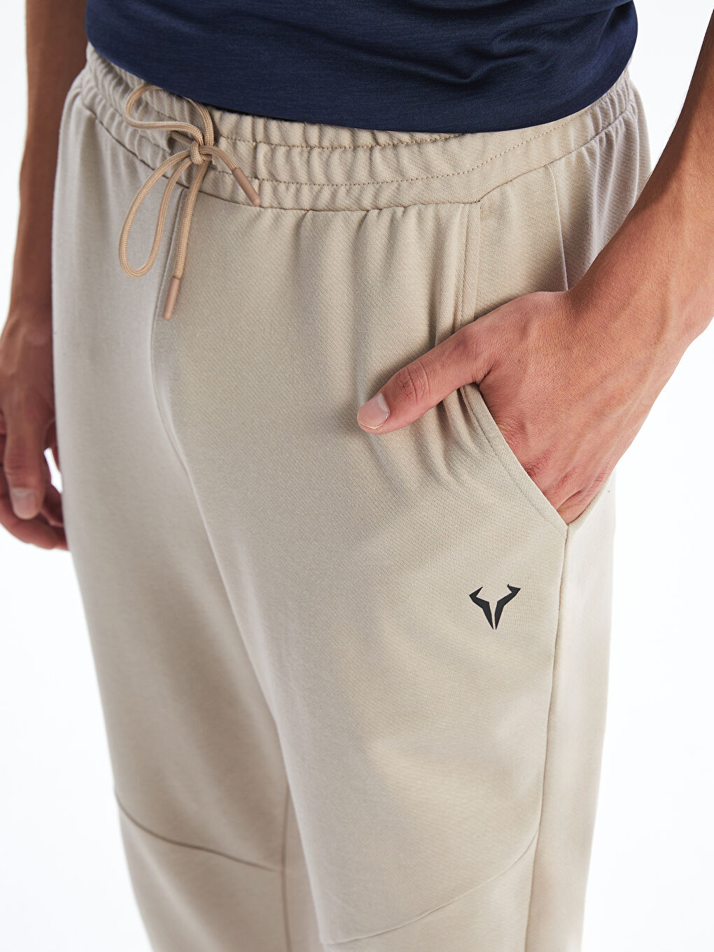 Bej Standart Kalıp Erkek Eşofman Altı-2