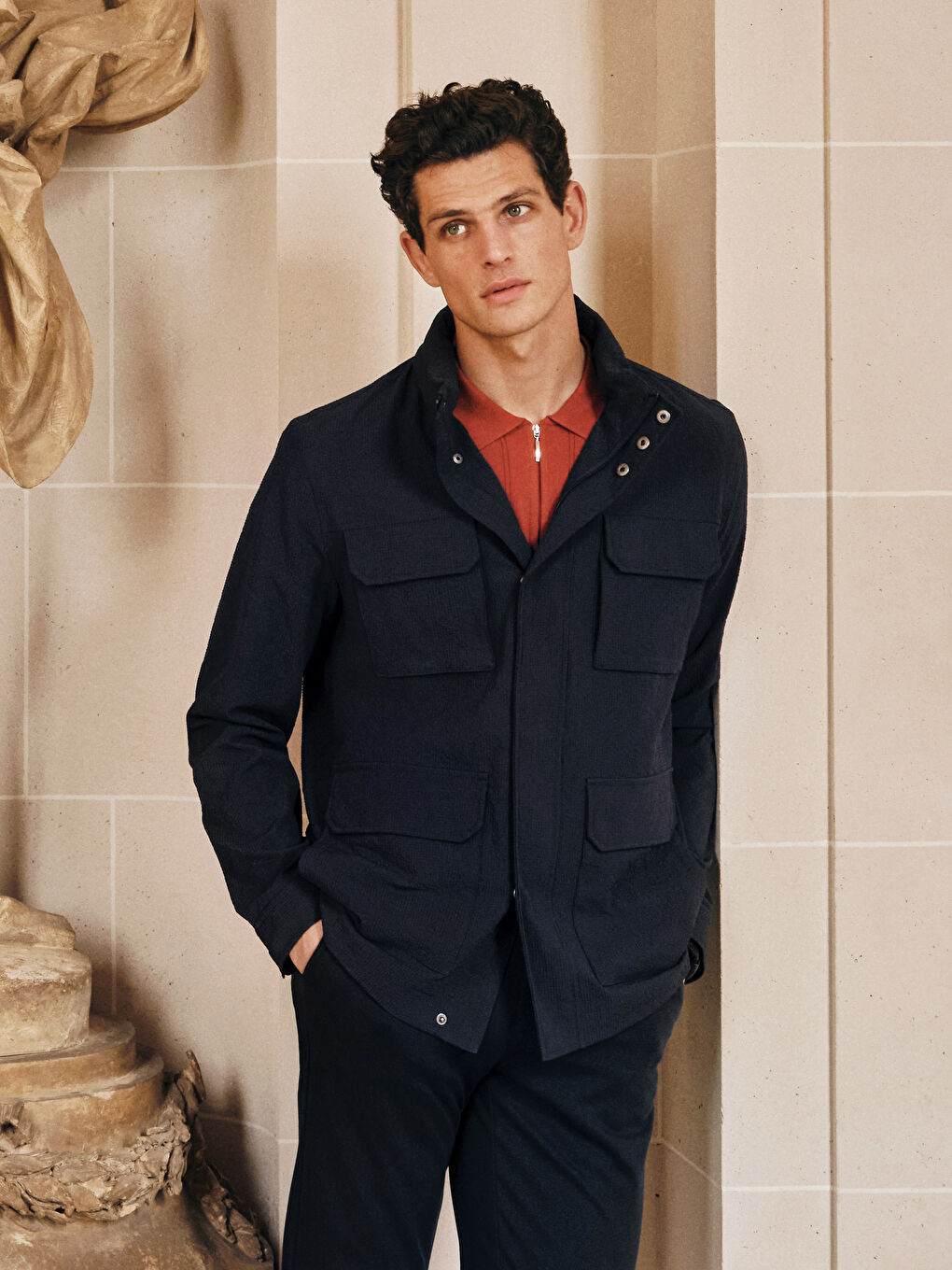 Standard Fit Turtle Neck Men's Coat -S52641Z8-RFH
