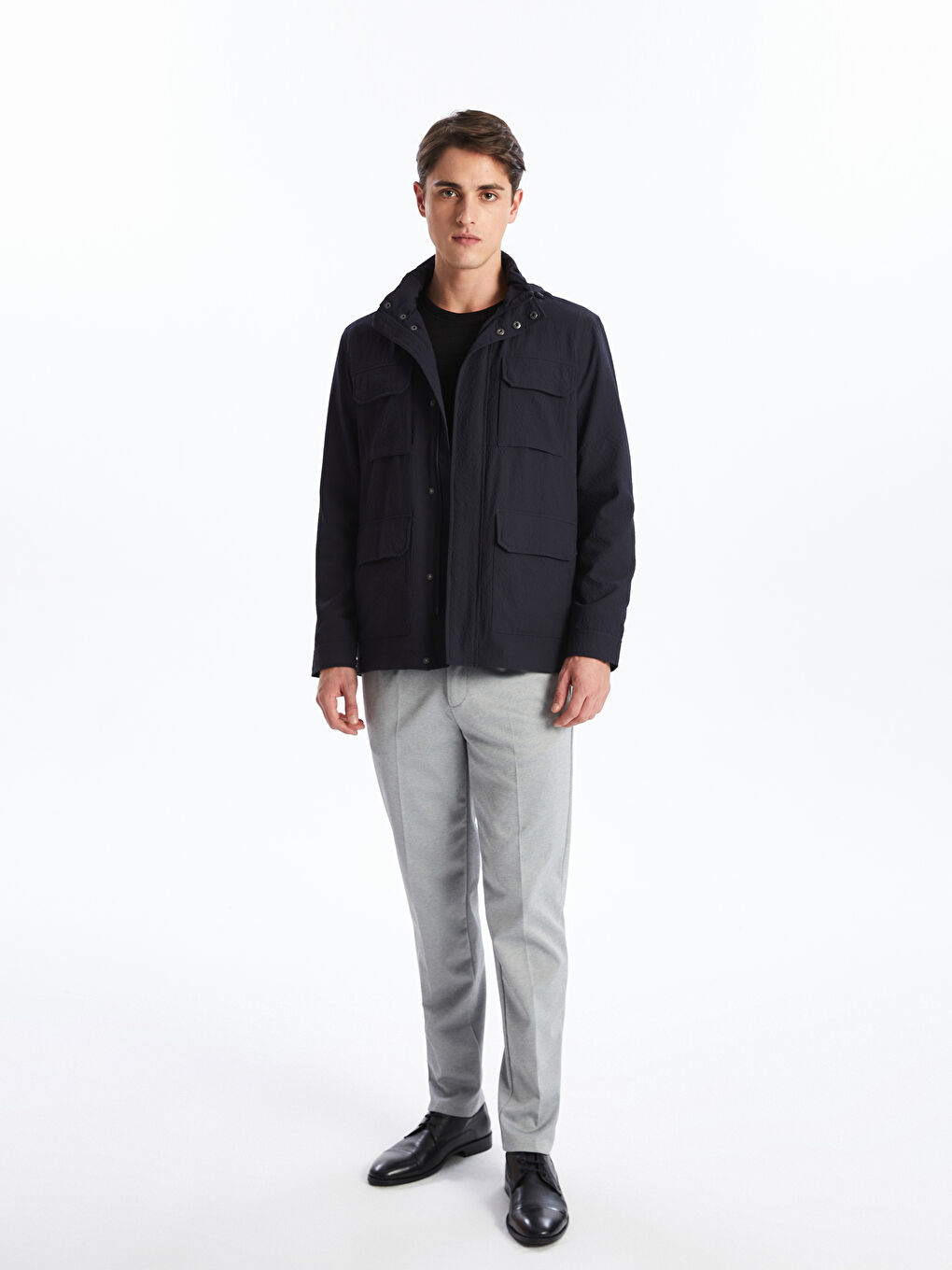 Standard Fit Turtle Neck Men's Coat -S52641Z8-RFH