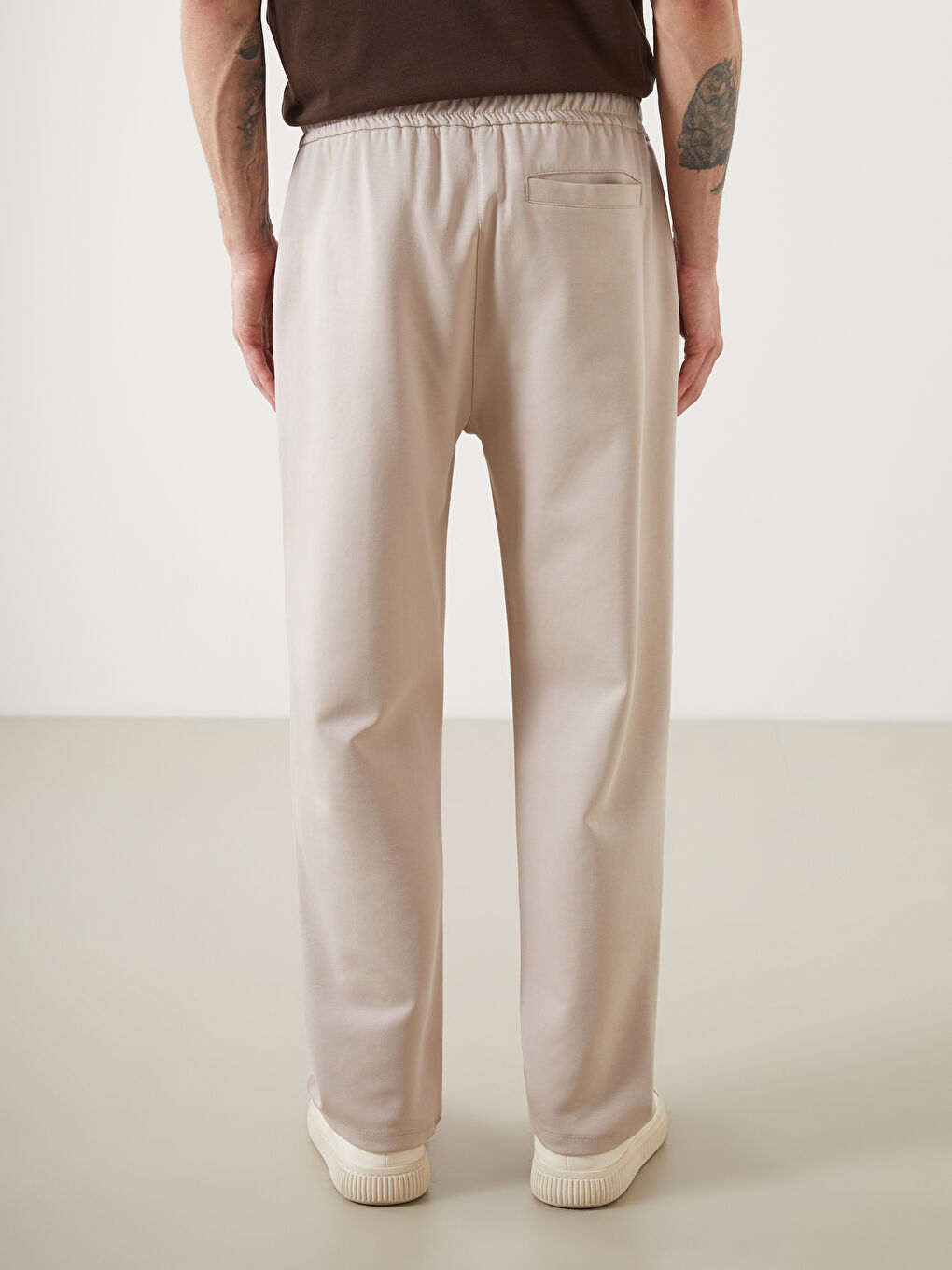 Bej Standart Kalıp Erkek Spor Eşofman Altı-4