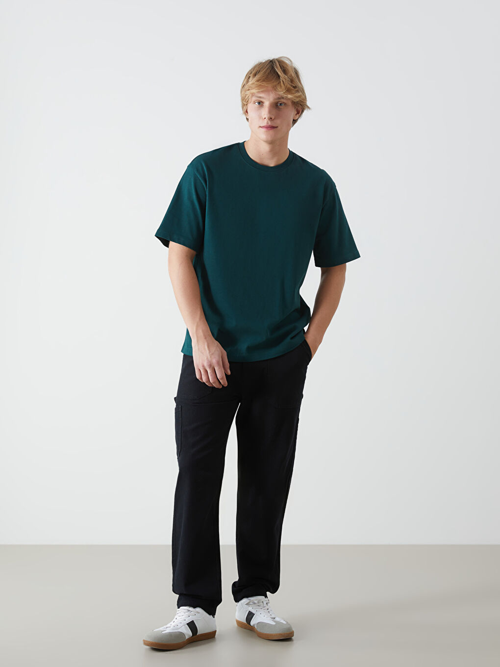 Crew Neck Short Sleeve Combed Cotton Men's T-shirt -S52693Z8-HKE