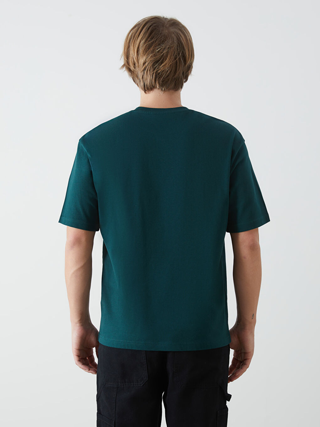 Crew Neck Short Sleeve Combed Cotton Men's T-shirt -S52693Z8-HKE