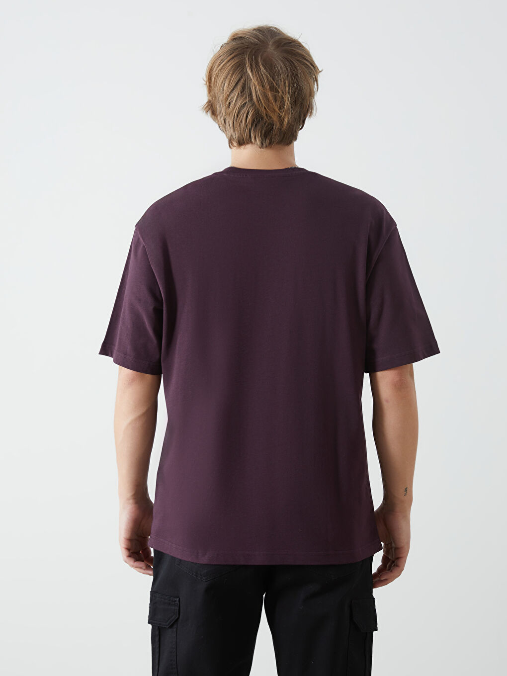 Crew Neck Short Sleeve Combed Cotton Men's T-shirt -S52693Z8-UV2