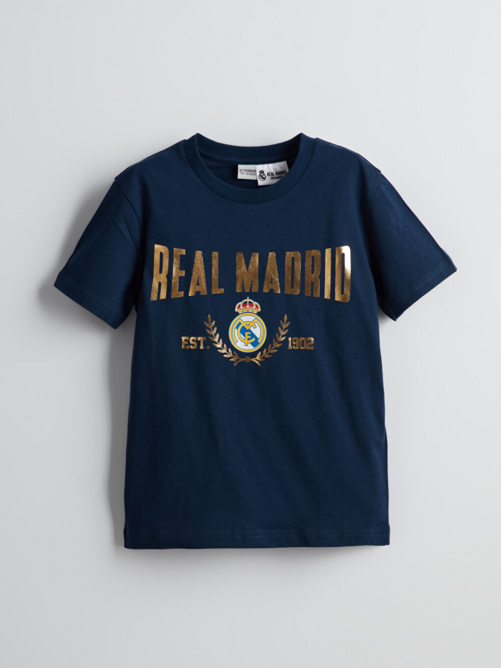 Crew Neck Real Madrid Printed Boys' T-Shirt -S52694Z4-HFK