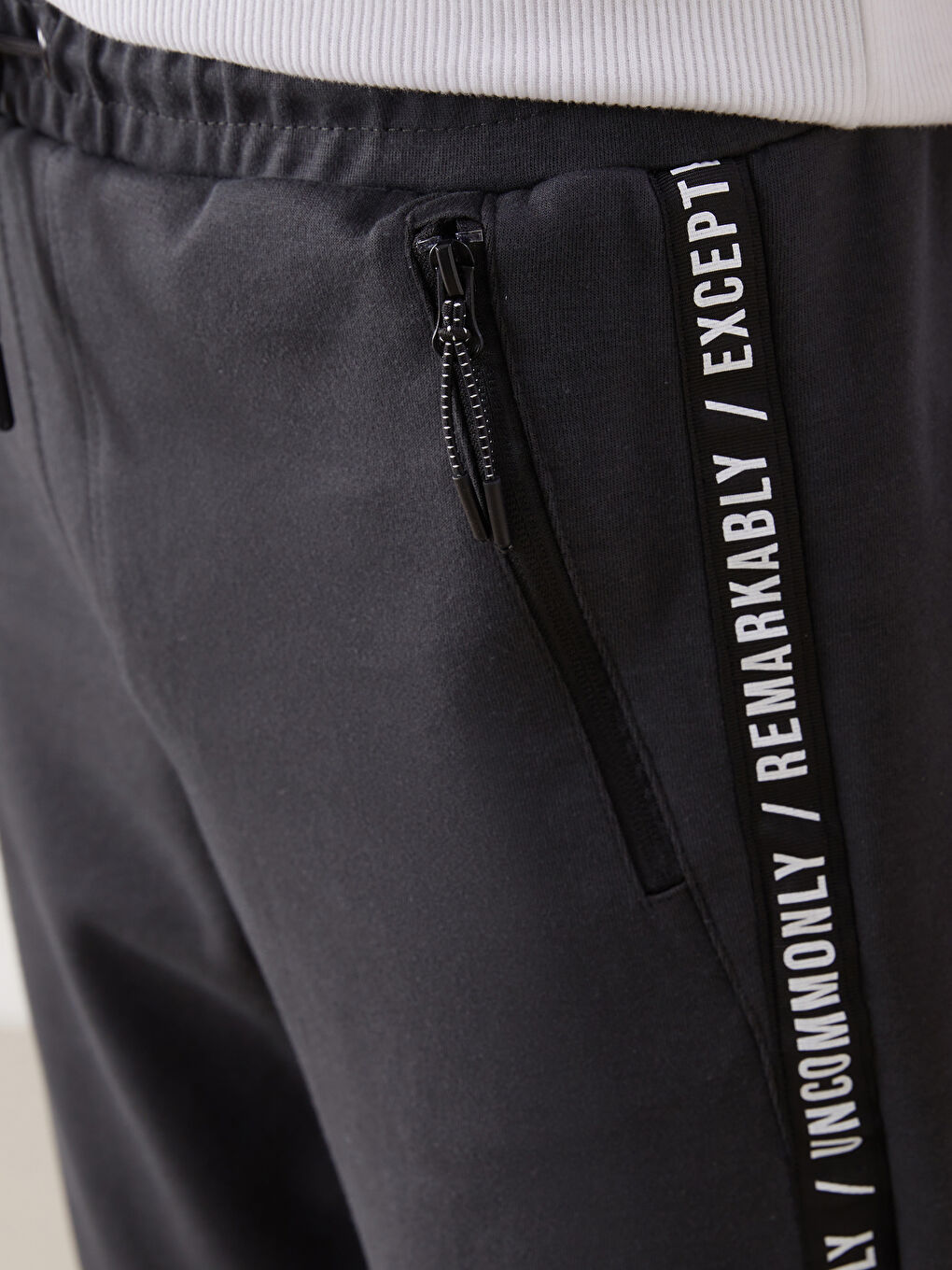 Antrasit Standart Kalıp Erkek Jogger Eşofman Altı-2