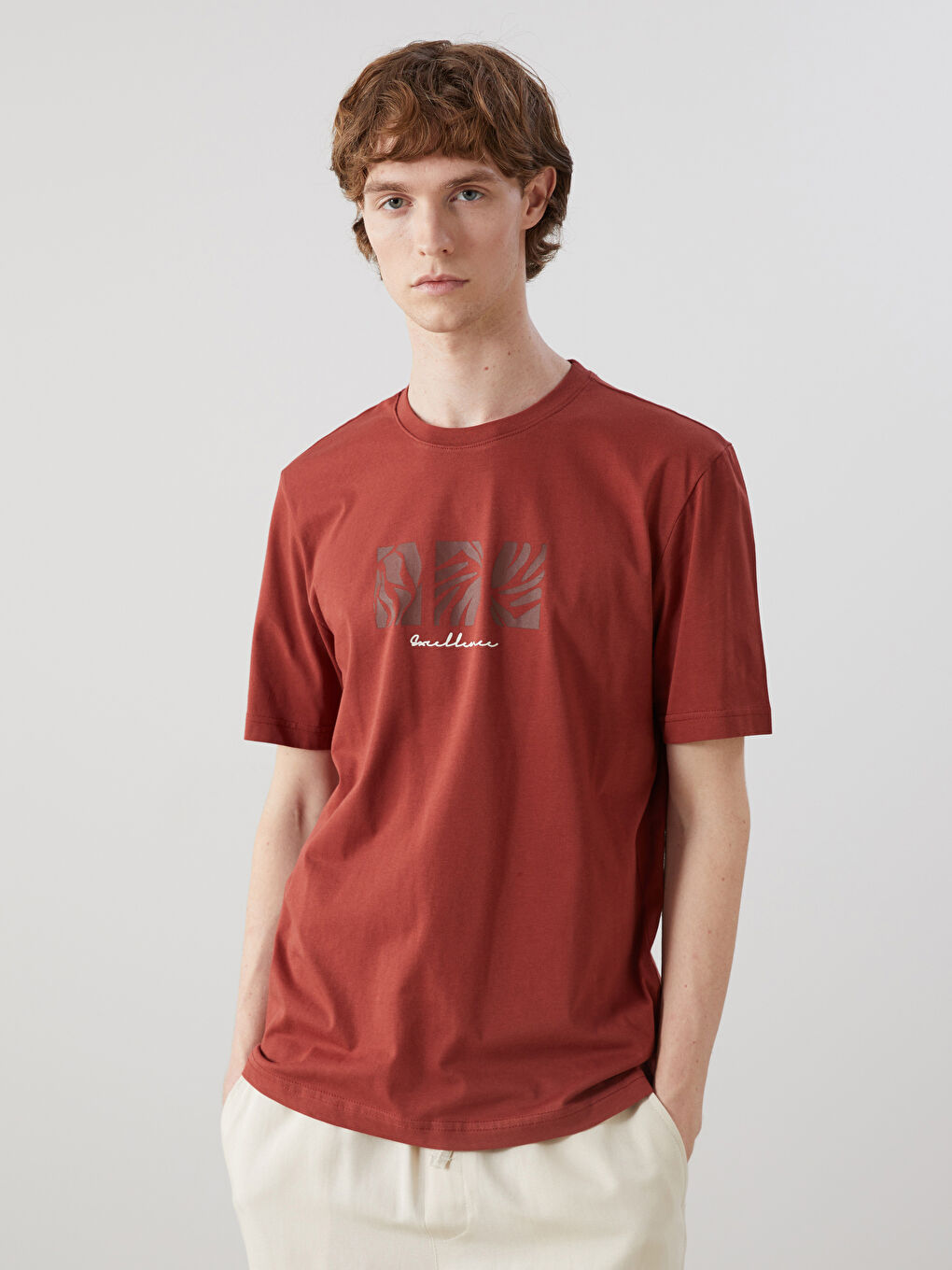 تیشێرت ره‌نگ شه‌رابی پیاو -S52719Z8-MPK