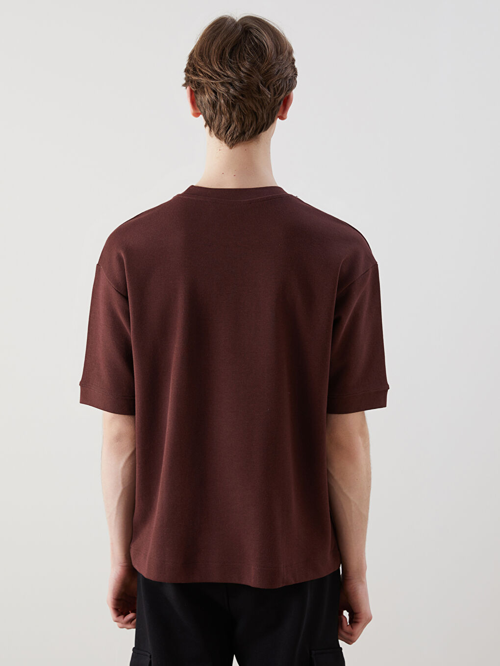 XSIDE Bordo Bisiklet Yaka Kısa Kollu Erkek Sweatshirt - 3
