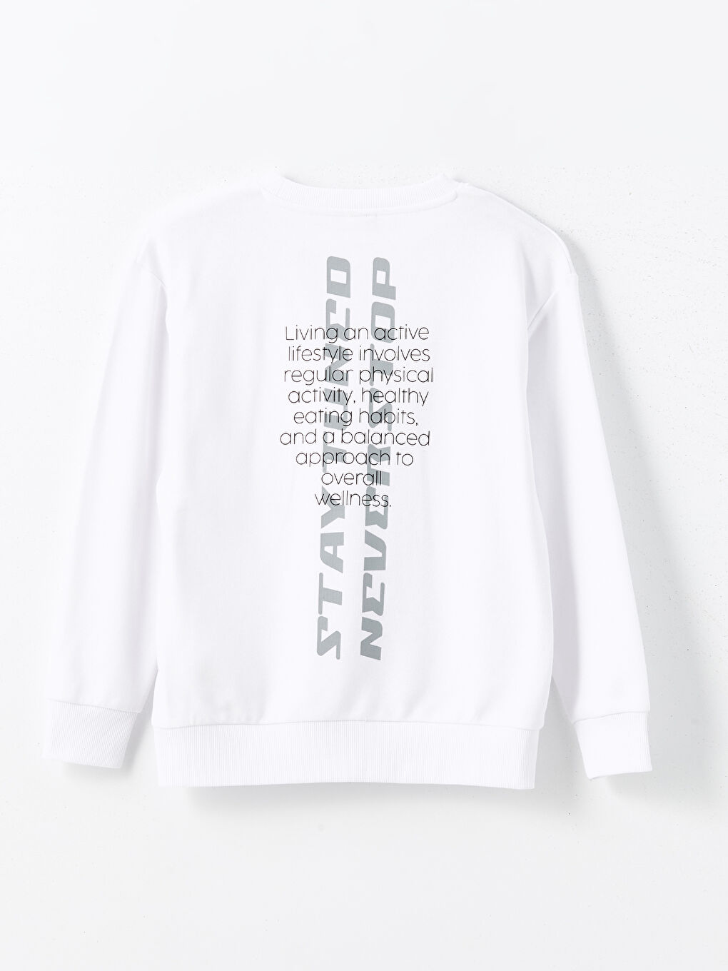 LCW Kids Beyaz Bisiklet Yaka Erkek Çocuk Sweatshirt - 1