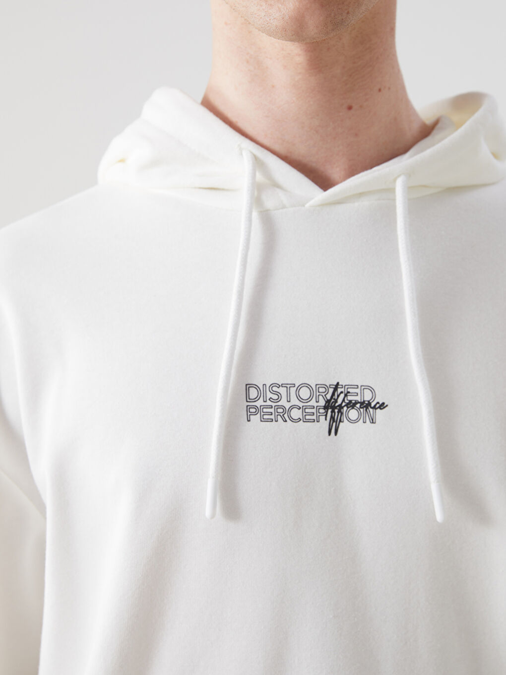 XSIDE Ekru Uzun Kollu Baskılı Erkek Hoodie - 2
