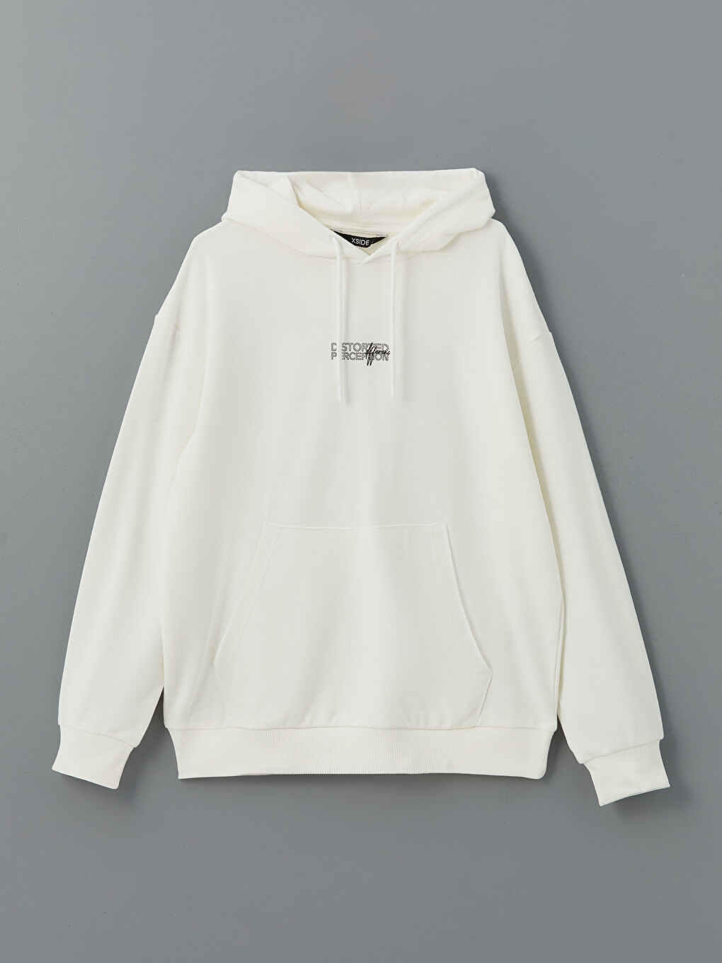 XSIDE Ekru Uzun Kollu Baskılı Erkek Hoodie - 5