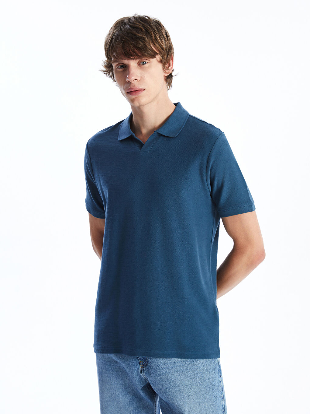 İndigo Polo Yaka Kısa Kollu Erkek Tişört