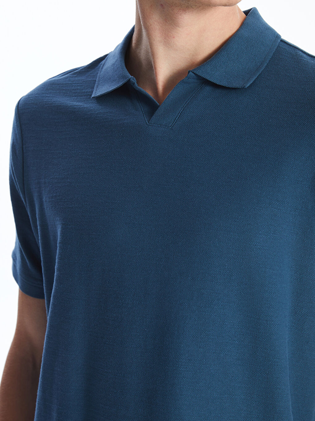 İndigo Polo Yaka Kısa Kollu Erkek Tişört-2