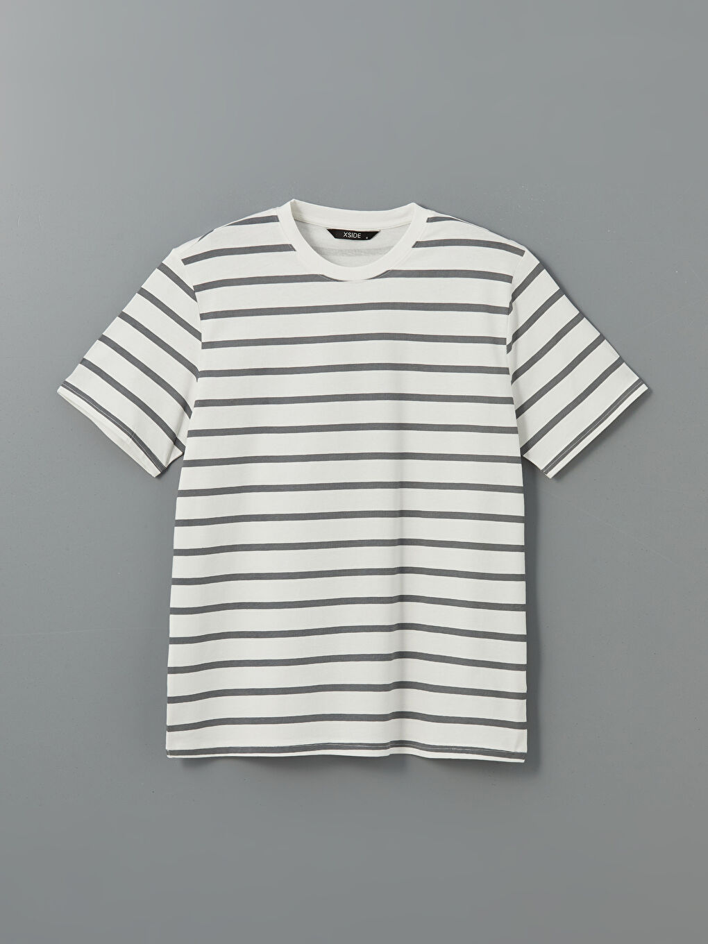 Crew Neck Striped Combed Cotton Men's T-Shirt -S52833Z8-LFY