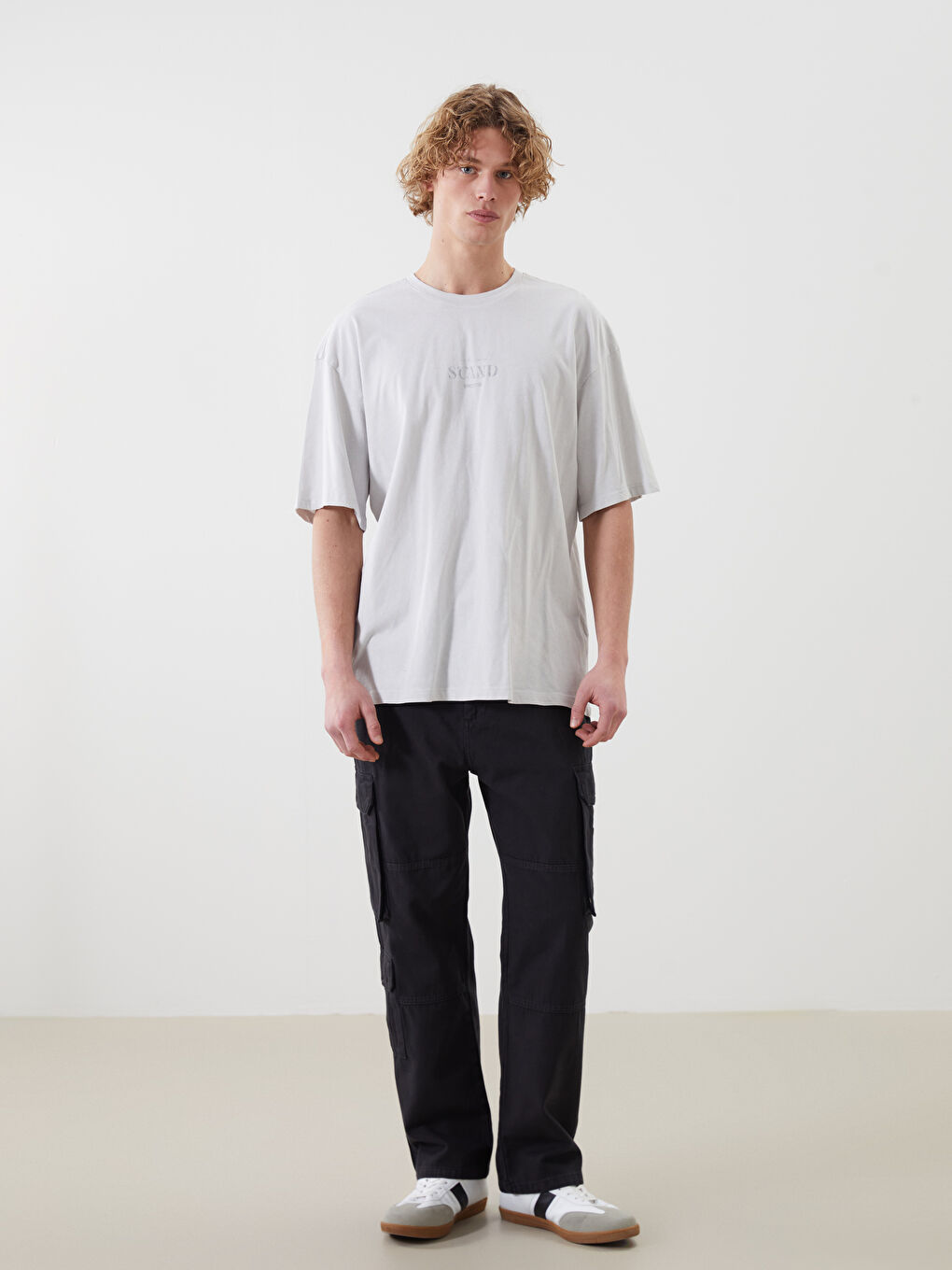 Crew Neck Short Sleeve Printed Combed Cotton Men's T-shirt -S52838Z8-KLU